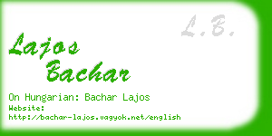 lajos bachar business card